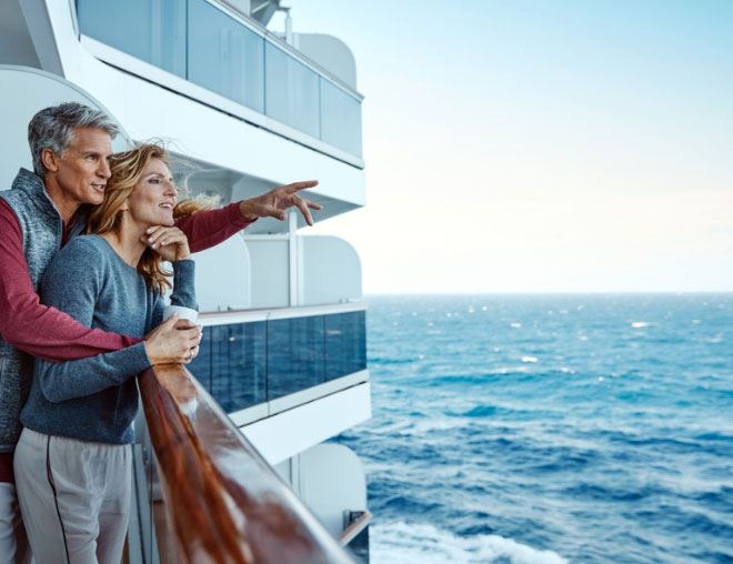 couple on holland america line ship